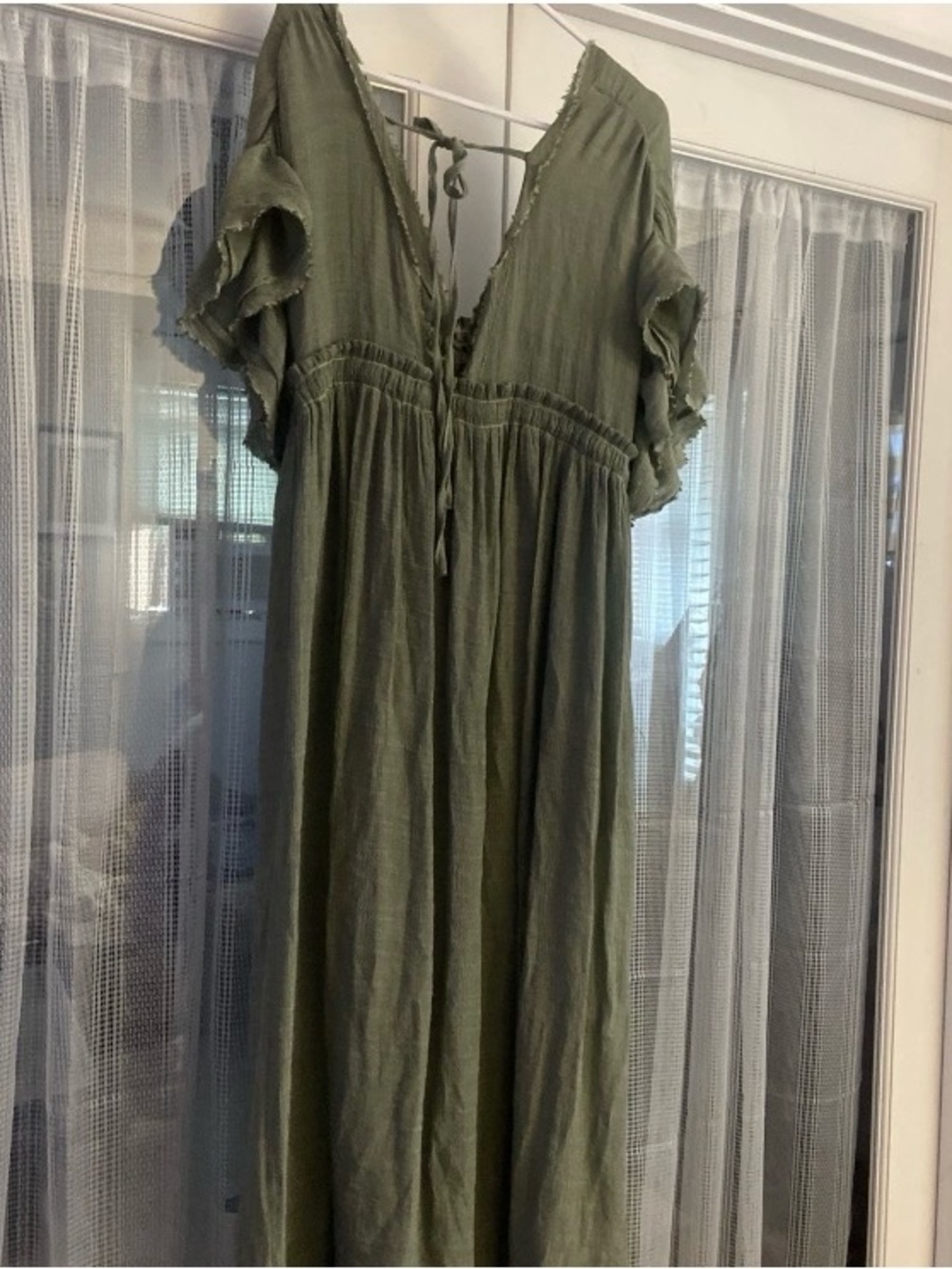 Olive Green maternity bump Boho Maxi Dress -